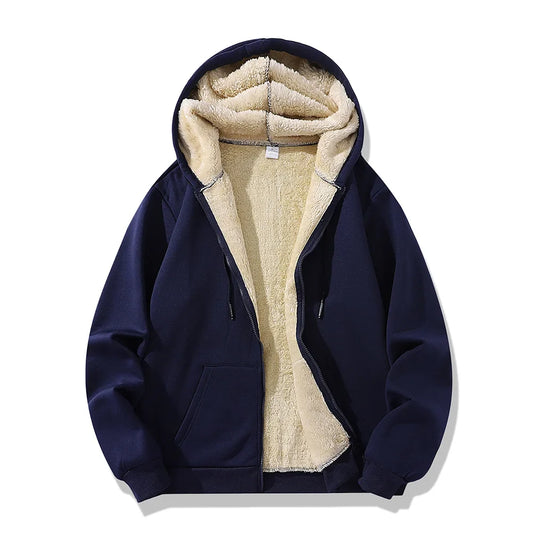 Signature Tunica Men's Lambswool Fleece Hoodie Warm Winter Zipper Jacket