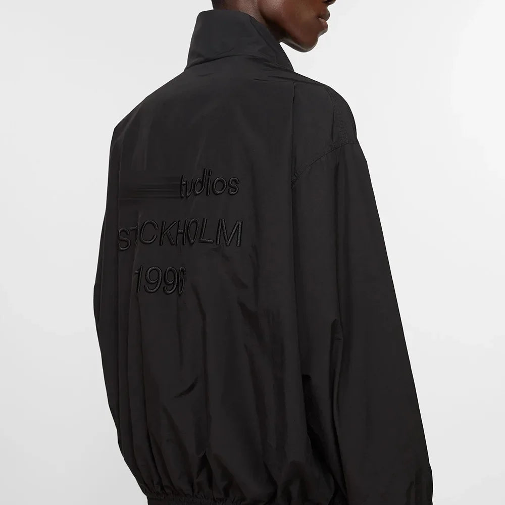 Signature Tunica Men's Loose Fit Streetwear Embroidery Stand Collar Coat Jacket